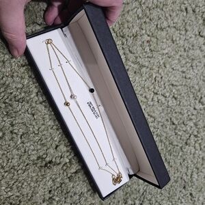 Macy's 3PC Set Onyx & Freshwater Pearl Bead 18K Gold Plated Chain Bracelet Set